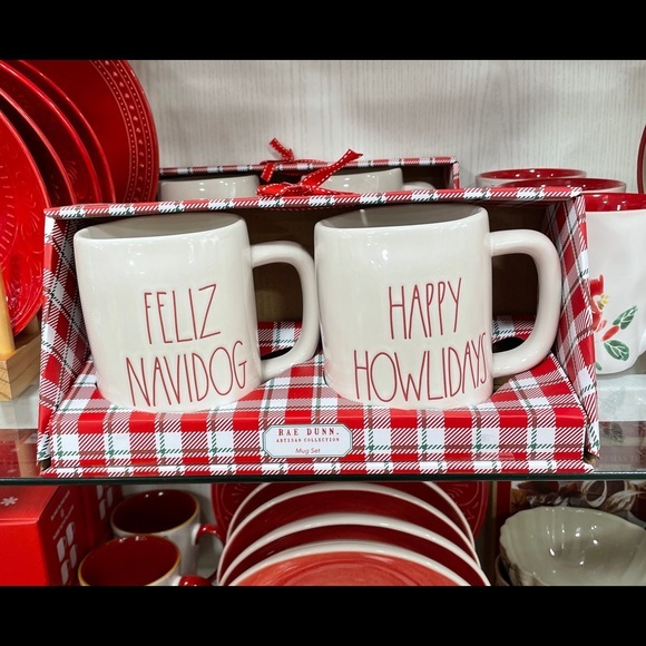 Rae Dunn Other - Rae Dunn Artisan Collection Mug Set, 19.5 oz FELIZ NAVIDOG & HAPPY HOWLIDAYS 🐾